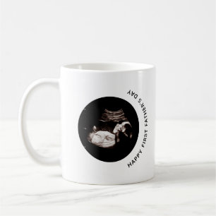 Happy First Father's Dayベビーソノグラム写真 コーヒーマグカップ