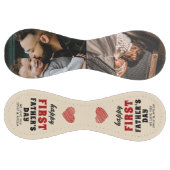 Happy First Father's Day赤いハート2写真 ソフトボール (パネル)