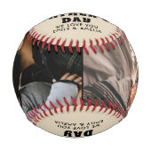 Happy First Father's Day赤いハート2写真 野球ボール (正面)