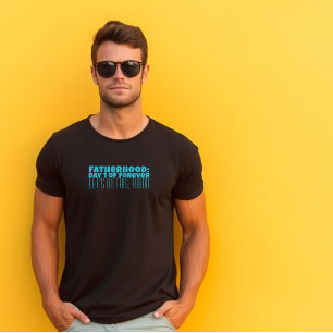 Happy First Father's Day青い紺色の文字ユーモア Tシャツ