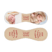 Happy First Father's Day パーソナライズされた 2 Photo Base 野球ボール (パネル)