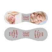 Happy First Father's Day パーソナライズされた 2 Photo Gray 野球ボール (パネル)