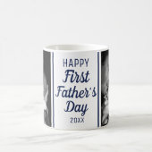 Happy First Father's Day 2 Photo Blue And White コーヒーマグカップ (中央)
