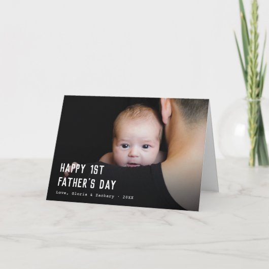Happy First Father's Day 2 Photos カード (正面)