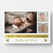 Happy First Father's Day 3 Photo Collage フォトプラーク (正面)