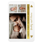 Happy First Father's Day 3 Photo Collage マグネット (縦)