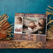 Happy First Father's Day 3 Photo Collage Wood フォトプラーク (側面)