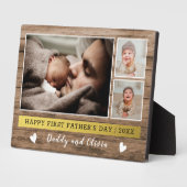 Happy First Father's Day 3 Photo Collage Wood フォトプラーク (側面)