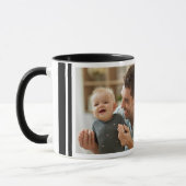 Happy First Father's Day 4 Photo Collage Black Mug マグカップ (左)