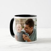 Happy First Father's Day 4 Photo Collage Black Mug マグカップ (正面左)