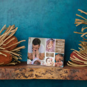Happy First Father's Day 4 Photo Collage Wood フォトプラーク (側面)