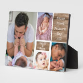 Happy First Father's Day 4 Photo Collage Wood フォトプラーク (側面)