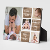 Happy First Father's Day 4 Photo Collage Wood フォトプラーク (側面)