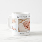 Happy First Father's Day 5パーソナライズされた写真 コーヒーマグカップ (正面左)
