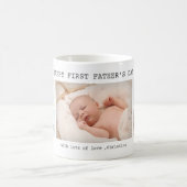 Happy First Father's Day 5パーソナライズされた写真 コーヒーマグカップ (中央)