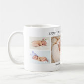Happy First Father's Day 5パーソナライズされた写真 コーヒーマグカップ (左)