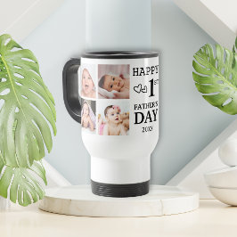 Happy First Father's Day 5 Photo Collage トラベルマグ