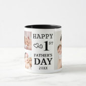 Happy First Father's Day 5 Photo Collage マグカップ (中央)
