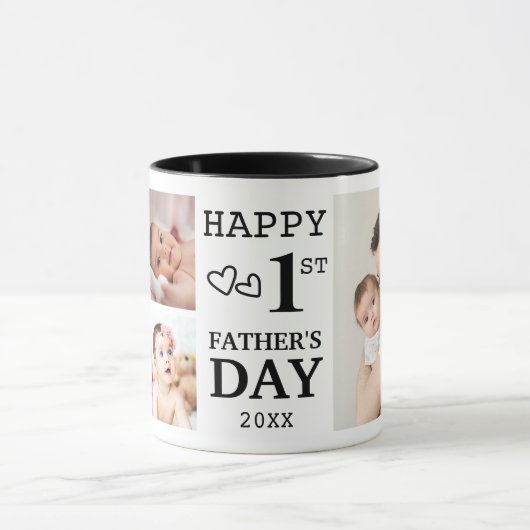 Happy First Father's Day 5 Photo Collage マグカップ (中央)