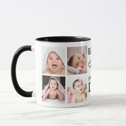 Happy First Father's Day 5 Photo Collage マグカップ (左)