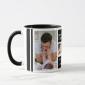 Happy First Father's Day 5 Photo Collage Black マグカップ (左)