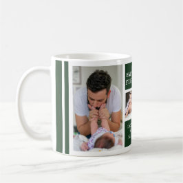 Happy First Father's Day 5 Photo Collage Green コーヒーマグカップ