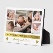 Happy First Father's Day 5 Photo Collage Platue フォトプラーク (側面)