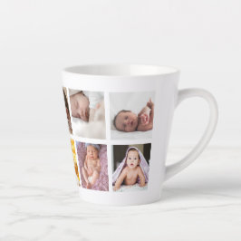 Happy First Father's Day 8 Family Photo Collage カフェラテマグ