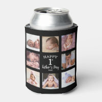 Happy First Father's Day 8 Photo Collage Black
