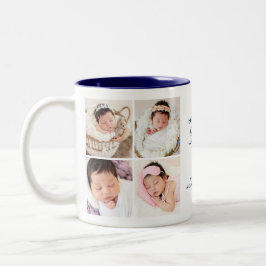 Happy First Father's Day 8 Photo Collage & Message ツートーンマグカップ