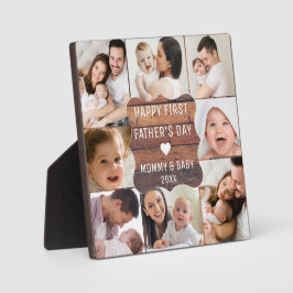 Happy First Father's Day 8 Photo Collage Wood フォトプラーク