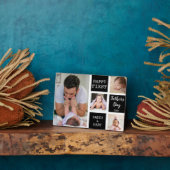 Happy First Father's Day Black 4フォトコラージュ フォトプラーク (側面)