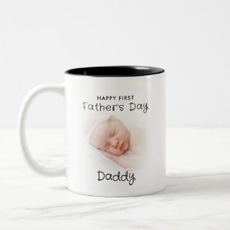 Happy First Father's Day Daddy 2-Photo ツートーンマグカップ