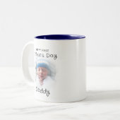 Happy First Father's Day Daddy 2-Photo ツートーンマグカップ (正面左)