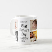 Happy First Father's Day Daddy 8 Photo Collage   コーヒーマグカップ (正面左)