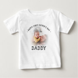 Happy First Father's Day Daddy Photo ベビーTシャツ
