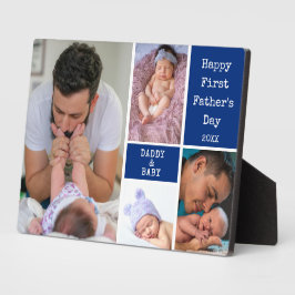 Happy First Father's Day New Dad 4 Photo Collage フォトプラーク