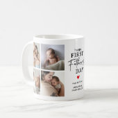 Happy First Father's Day' Photo Collage Keepsake コーヒーマグカップ (正面左)