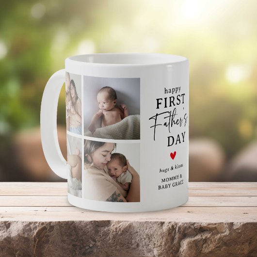 Happy First Father's Day' Photo Collage Keepsake コーヒーマグカップ