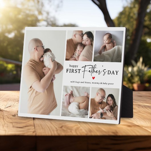 Happy First Father's Day' Photo Collage Keepsake フォトプラーク