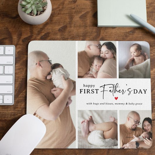 Happy First Father's Day' Photo Collage Keepsake マウスパッド