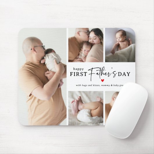 Happy First Father's Day' Photo Collage Keepsake マウスパッド (マウス)