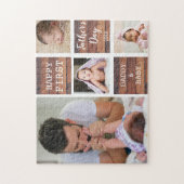 Happy First Father's Day Wood 4 Photo Collage ジグソーパズル (縦)