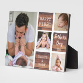 Happy First Father's Day Wood 4 Photo Collage フォトプラーク (側面)