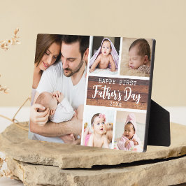 Happy First Father's Day Wood 5フォトコラージュ フォトプラーク