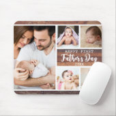 Happy First Father's Day Wood 5フォトコラージュ マウスパッド (マウス)