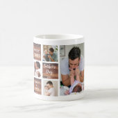 Happy First Father's Day Wood 8フォトコラージュ コーヒーマグカップ (中央)