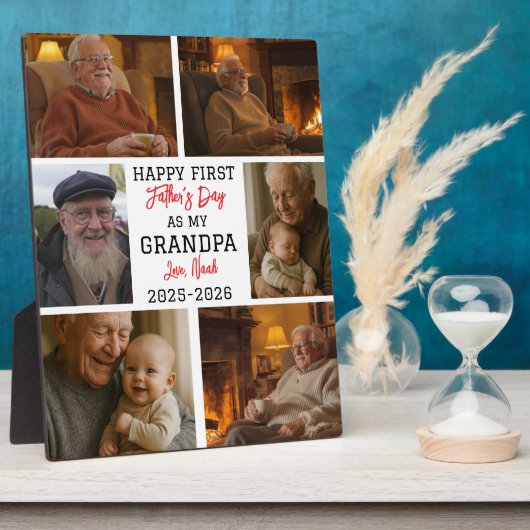 Happy First Grandpa Day Photo Collage フォトプラーク (側面)