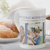 Happy First Mother's Dayおばあちゃん最高の4写真 ボーンチャイナマグカップ