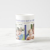 Happy First Mother's Dayおばあちゃん最高の4写真 ボーンチャイナマグカップ (正面)